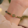 Bamboo Pattern Hetian Jade Bracelet for Women, Handmade Luck Charm