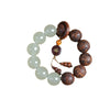 Wood Bead Bracelet with Engraved Charms and Tassel