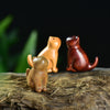 Carved Wooden Cat Pendant, Green Sandalwood Ebony Phone Charm