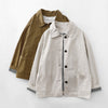 Beige and khaki cotton blend jackets with black buttons and checkered lining