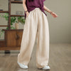 Women's Wide Leg Pants Cotton Linen Blend With Pockets
