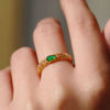 Gourd Ring with Ruyi Pattern, Adjustable Copper Alloy Band