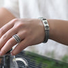 Braided Silver-Plated Bracelet with Engraved Clasp