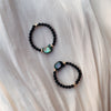 Cat Beaded Ring with Mother of Pearl and Crystal