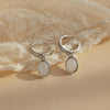 Copper Hoop Earrings with Stone Drop
