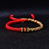Red String King Kong Knot Bracelet with Silver Beads