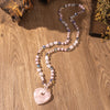 Heart Pendant Necklace with Rose Quartz or Aventurine