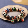 Colorful Liuli Glass Bead Luck Bracelet with Charms