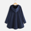 Women's Hooded Coat with Pockets, Long Sleeve Mid-length Jacket