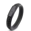 Handmade Leather Bracelet with Titanium Steel Buckle