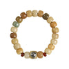 Weathered Bodhi Seed Bracelet with Tibetan Charm