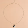 Yin Yang Necklace, Balance Symbol on Water Wave Chain