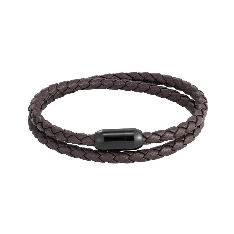 Braided Leather Red String Protection Magnetic Buckle Bracelet