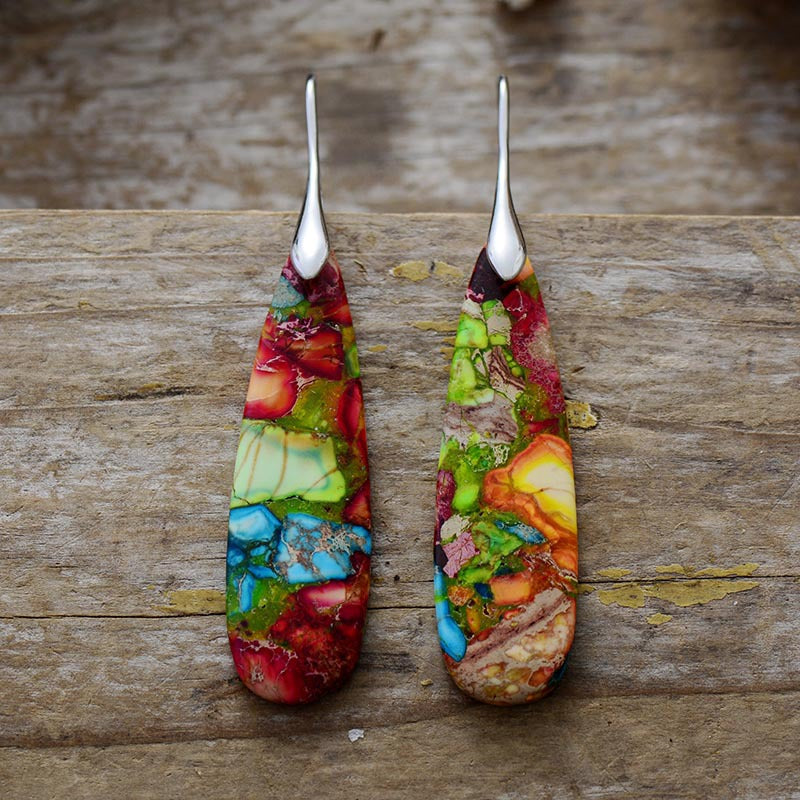Natural Emperor Stone Geometric Anti-Stress Earrings
