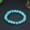 Turquoise Bracelet, Magnesite Inlay, Handmade Beads