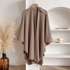 Solid Color Cotton Slit Shawl Wrap