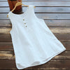 Women's Vest Cotton Linen Sleeveless Button Top