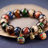 Liuli Glass Bead Bracelet with Fortune Charms