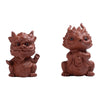 Purple Clay Tea Pet Dragon and Pixiu Figurine Decoration