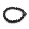 Natural Stone Heart Charm Bracelet, 8mm Beads