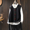 Women's Knit Vest with Colorful Buttons