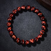 Natural Red Tiger Eye Bead Bracelet, Lightning Pattern