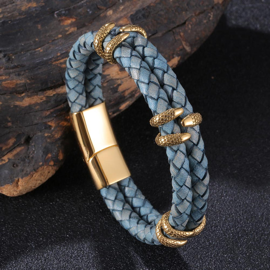 Braided Leather Dragon Bracelet for Men and Women