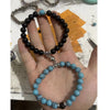 Crown Charm Couple Bracelet Set with Stone Beads