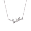 Bamboo Branch Necklace with Leaf Charm