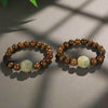 Bodhi Seed Pixiu Bracelet with Golden Sandalwood and Ebony