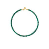 Natural Malachite Beads Bracelet Gold Tone Clasp