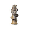 Flying Dragon Around The Pillar Statue, Rustic Cast Resin Home Decoration