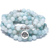108 Mala Beads Bracelet Aquamarine Amazonite Red Agate Tiger Eye