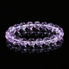 Natural Crystal Beaded Bracelet, Clear Quartz and Amethyst