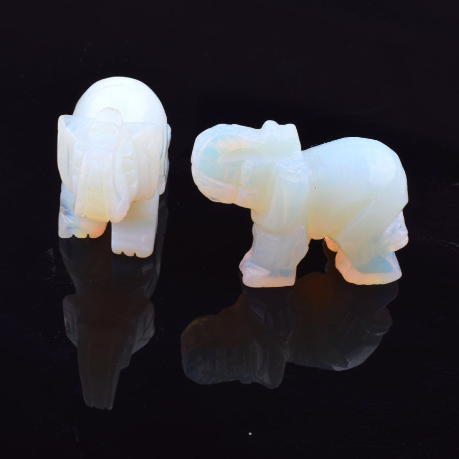 Carved Natural Stone Elephant Figurine