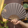 Retro Solid Color Shell Shape Handheld Folding Fan