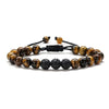 Tiger Eye and Lava Rock Bracelet, Handmade Adjustable Stone Bead