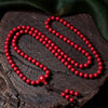 Cinnabar Mala Bracelet 108 Beads Engraved Om Mani Padme Hum