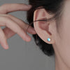 925 Sterling Silver Geometric Moonstone Stud Earrings