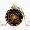 Sacred Sri Yantra Time Gemstone Necklace Pendant