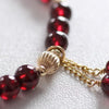 Imitation Garnet Crystal Bracelet with Gold-Tone Bead Charm