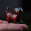Hand-Carved Rainbow Wood Cat Figurine