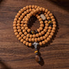 Bodhi Seed Mala Necklace with Dzi Bead Accents