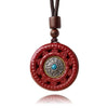 Cinnabar Rotatable Pendant with Om Mani Padme Hum