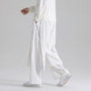 Men's Cotton Linen Wide Leg Pants With Pockets