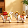 Resin Goat Figurine with Fortune Bag or Treasure Bowl