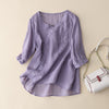 Women's Loose Embroidered Frog Button Shirt