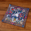 Embroidered Tea Mat, Square Coaster with Dragon Phoenix