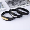 Simple Design Titanium Steel Leather Luck Bracelet