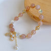 Peanut Charm Bracelet with Rutilated Quartz, Sunstone and Amazonite